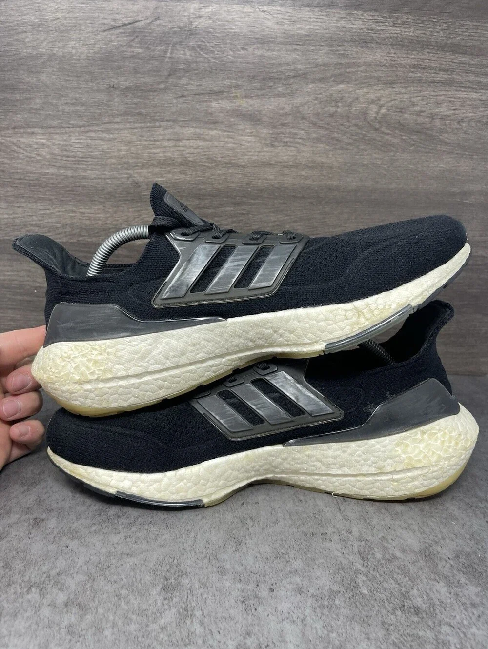 adidas Ultraboost 21 Core Black White Mens Size 10.5 Boost Running Shoes FY0378